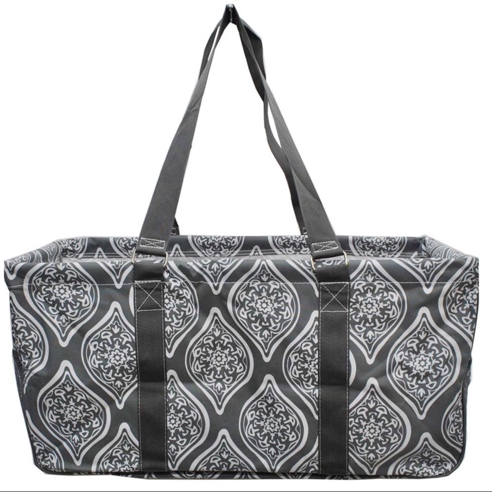 Large Utility Front Pocket Tote Bag Mail Gray - Picture 6 of 8